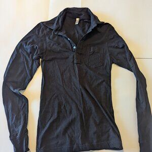 American Apparel Longsleeve Black pocket shirt Size XS - Circa 2006-07